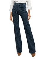 Crosbie Embellished High-Rise Wide-Leg Jeans