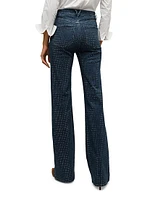 Crosbie Embellished High-Rise Wide-Leg Jeans