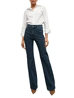Crosbie Embellished High-Rise Wide-Leg Jeans