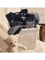 Baby Boy's 2-Piece Snowflake Knit Beanie & Booties Set