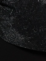 Embellished Crêpe Bow Midi-Dress