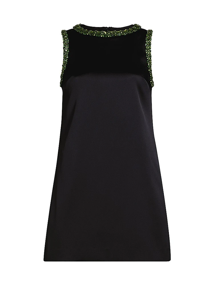 Embellished Satin Minidress