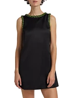 Embellished Satin Minidress