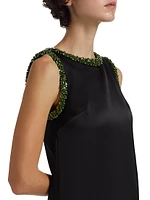 Embellished Satin Minidress