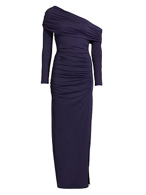 Off-The-Shoulder Side Slit Maxi Dress