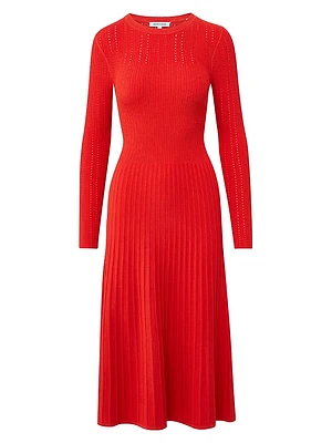 Nami Pointelle-Knit Midi-Dress