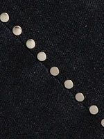 Le Sleek Straight Studded Jeans