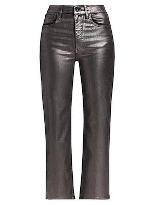 Le Sleek Coated Straight Pants