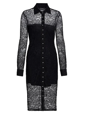 Lorene Lace Button-Front Shirtdress
