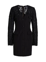 Navina Lace-Trim Crepe Minidress