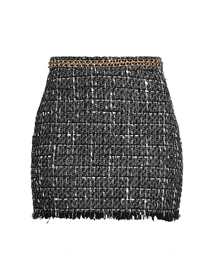 Stella Chain-Embellished Tweed Miniskirt