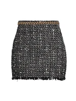 Stella Chain-Embellished Tweed Miniskirt