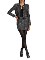 Stella Chain-Embellished Tweed Miniskirt