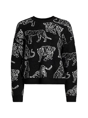 Perci Animal-Patterned Knit Sweater