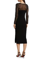 Luz Sheer Body-Con Midi-Dress