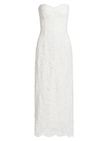 Sienna Embroidered Lace Midi-Dress