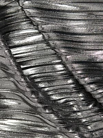 Emberly Metallic Plissé Sleeveless Minidress