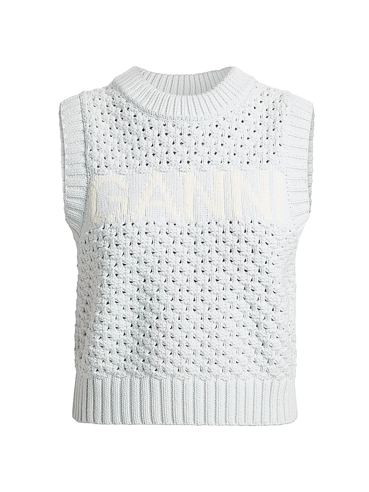Textured Cotton Pointelle Vest