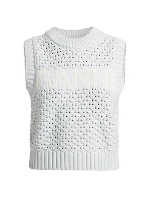 Textured Cotton Pointelle Vest