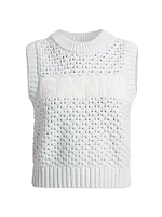 Textured Cotton Pointelle Vest