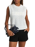 Textured Cotton Pointelle Vest
