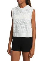 Textured Cotton Pointelle Vest
