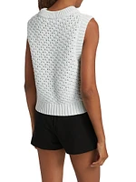 Textured Cotton Pointelle Vest