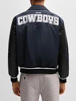 BOSS x NFL Mixed-Material Jacket with Faux-Leather Sleeves