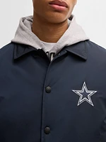 BOSS x NFL Mixed-Material Jacket with Faux-Leather Sleeves