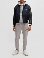 BOSS x NFL Mixed-Material Jacket with Faux-Leather Sleeves