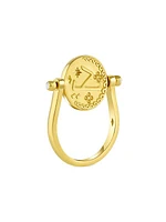 Symbology 18K Yellow Gold & Multi-Gemstone Yak Coin Swivel Ring