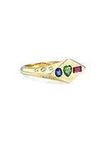 The Poets Zan 2.0 18K Yellow Gold & Multi-Gemstone Signet Ring