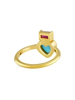 Tillya Tepe 18K Yellow Gold, Turquoise & Ruby Ring