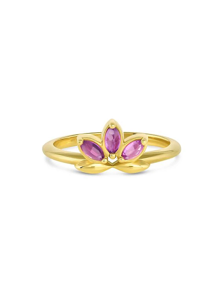 Tillya Tepe 18K Yellow Gold & Pink Sapphire Lotus Ring