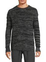 Melange Brushed Cashmere Crewneck Sweater
