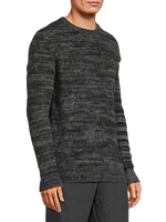 Melange Brushed Cashmere Crewneck Sweater