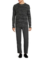Melange Brushed Cashmere Crewneck Sweater