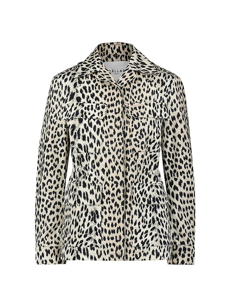 Cairo Animal Print Military Jacket