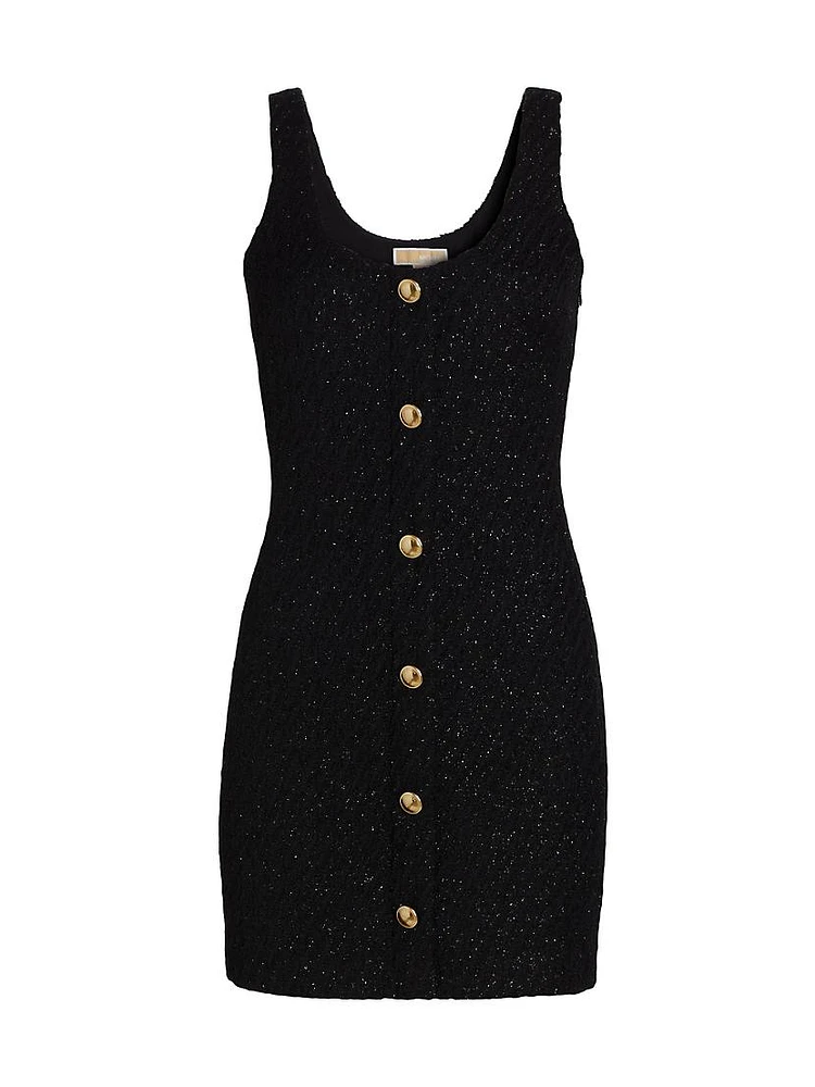 Metallic Tweed Wool-Blend Minidress