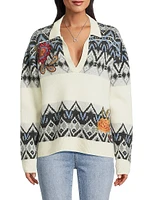 The Fair Isle-Inspired Wool-Cashmere Polo Sweater