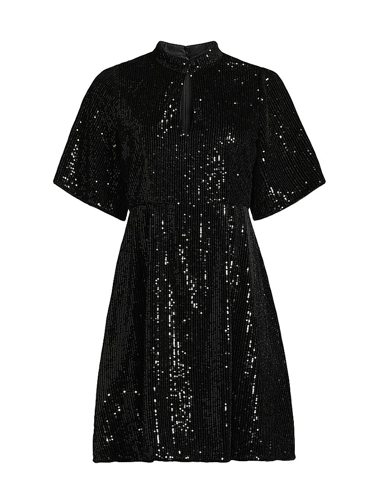 Eve Sequined Short-Sleeve Minidress