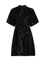 Eve Sequined Short-Sleeve Minidress