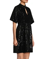 Eve Sequined Short-Sleeve Minidress