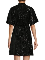 Eve Sequined Short-Sleeve Minidress