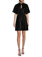 Eve Sequined Short-Sleeve Minidress