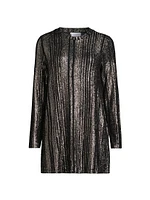 Jenna Metallic Rib-Knit Crewneck Tunic