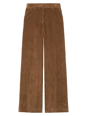 Tania Corduroy Straight-Leg Pants