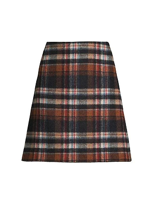 Epoca Plaid Virgin Wool A-Line Miniskirt