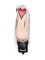Virgule 55MM Metallic Leather Slingback Pumps