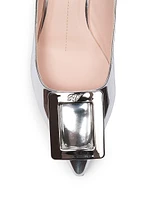 Virgule 55MM Metallic Leather Slingback Pumps